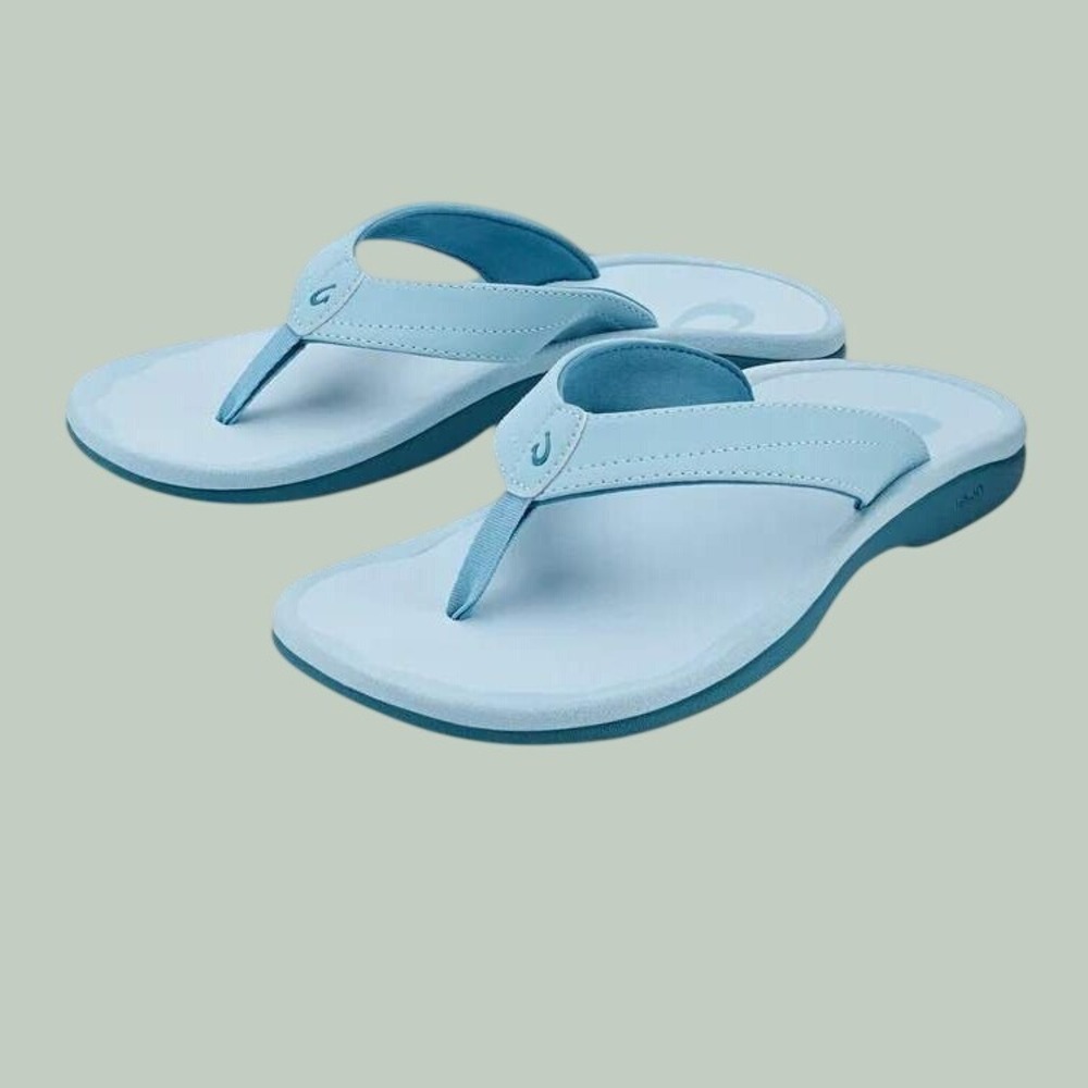 OluKai Ohana Misty Blue Synthetic Flip Flop Sandals Women's Size 10 NEW